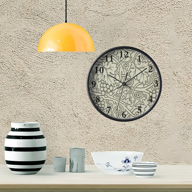 Horloge Fond d'écran William Morris Grapevine Sage (Créateur téléchargé)