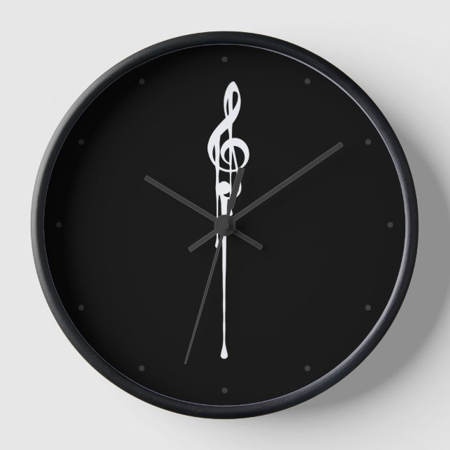 Horloge Fondre blanc Treble Clé Noir (Recto)