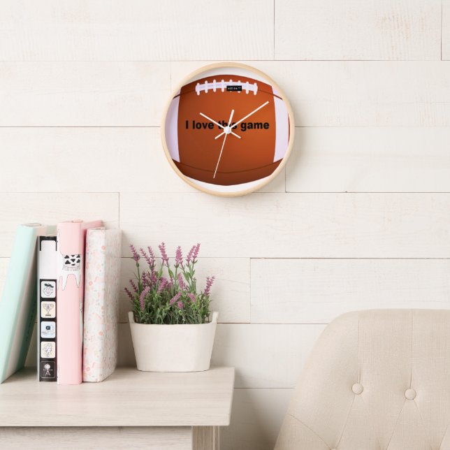 Horloge Football Américain : J'Aime Ce Jeu (Salle de lecture)