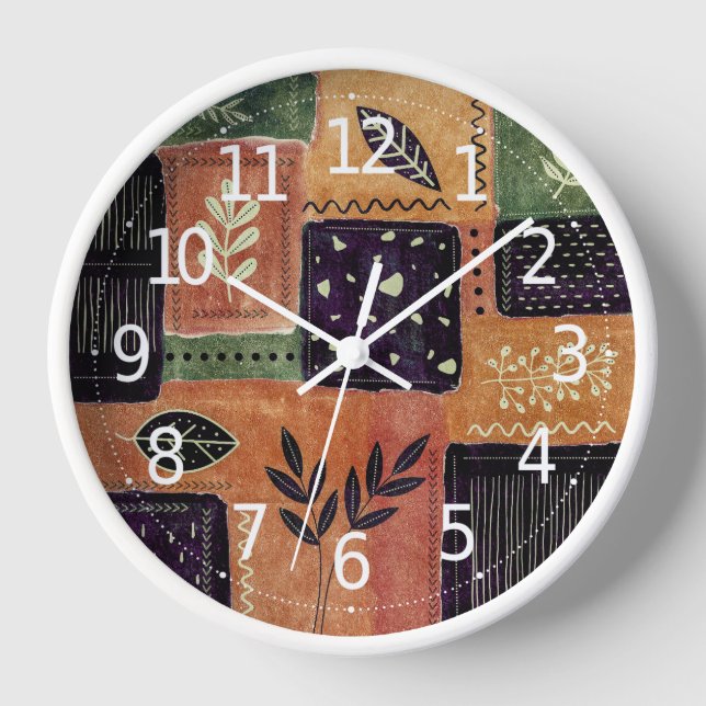 Horloge Formes et Feuilles de cercles géométriques Abstrai (Recto)