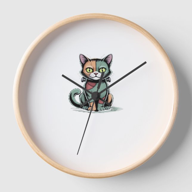 Horloge FrankenCat T-shirt surdimensionné (Recto)