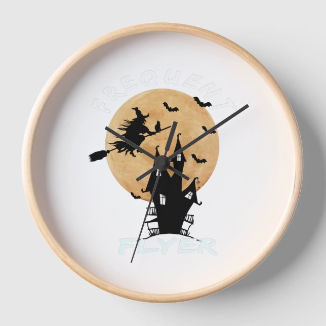 Horloge Fréquente Sorcière de Circulaire Halloween T-shirt (Recto)