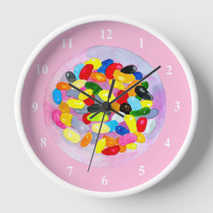 Horloge Fun gelée bonbons haricots aquarelle