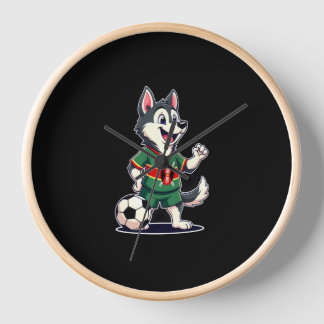 Horloge Funny Dabbing Husky Dog Kenya Football - Kenyan Fl