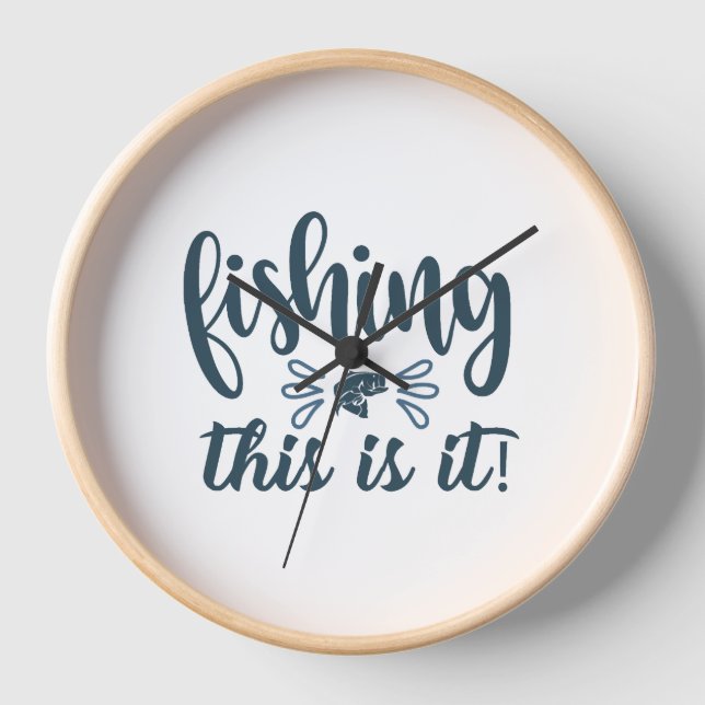 Horloge Funny Fishing Shirt avec slogan (Recto)
