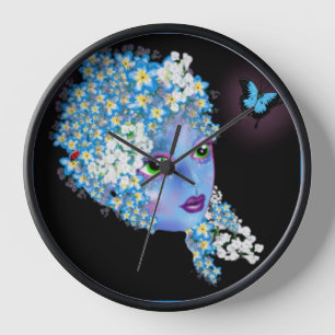 Horloge GAIA Mère Terre Fantaisie païenne Art par LeahG Ro