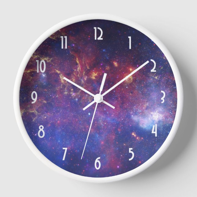 Horloge Galaxie brillante dans l'espace (Recto)