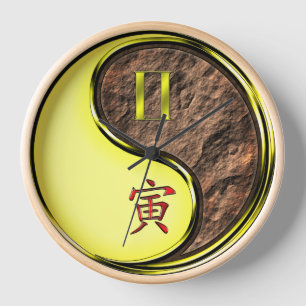 Horloge Gémeaux & Tigre de Terre