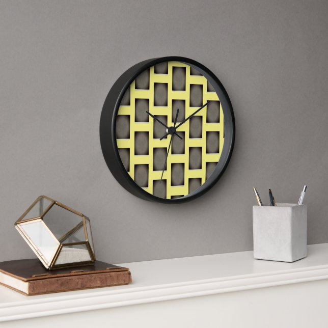 Horloge Géométrique jaune (Bureau)