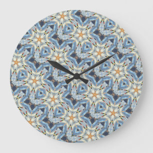 horloge géométrique sauvage d'étoile bleue