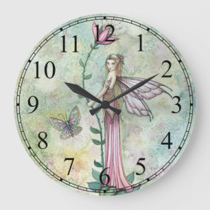 Horloge Girly rose de fée de fleur