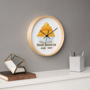 Horloge Glace râpée à la mangue de Taïwan Dessert d'été