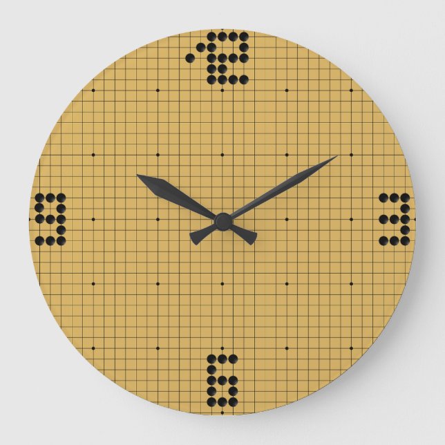 Horloge Goban Clock - Black Stones - 3-6-9-12 (Recto)