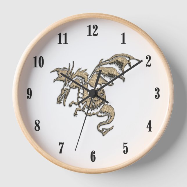 Horloge Golden Dragon White Face Black Numéros (Recto)