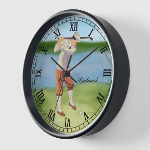 Horloge Golfeur Vintage personnalisé par la Riverbank