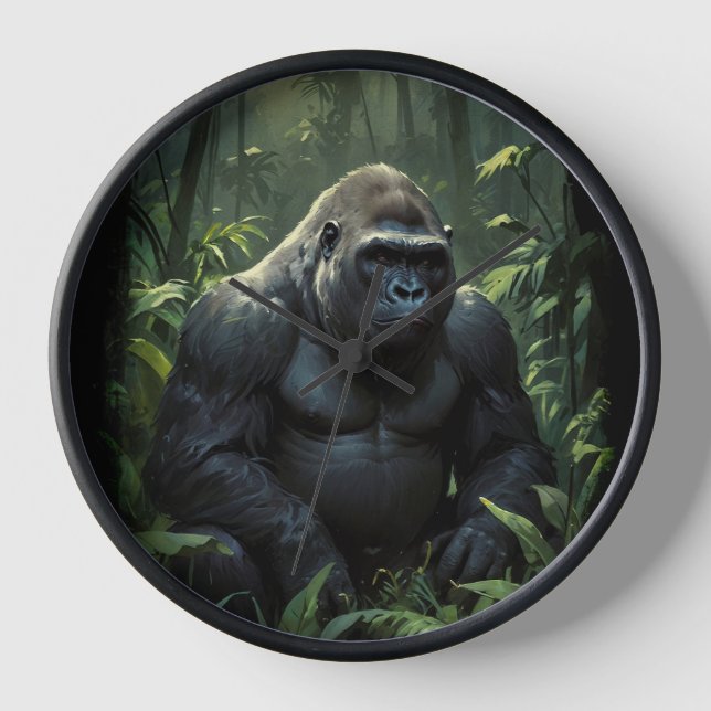 Horloge Gorille du Silverback dans la jungle rwandaise (Recto)