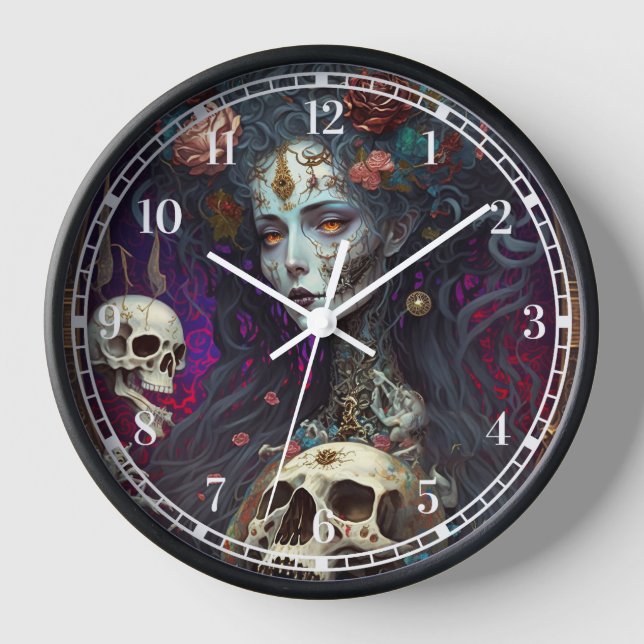 Horloge Goth Skull Zombie Femme Gothique (Recto)