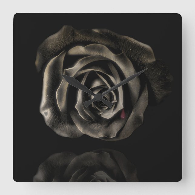 Horloge gothique de rose de noir de vampire (Recto)