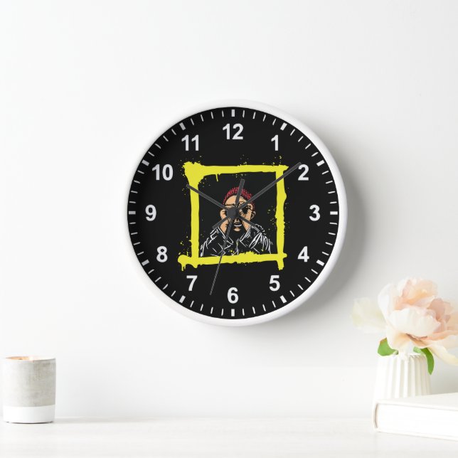 Horloge Graffiti cool Illustration Art, Fantastique Chemis (Maison)