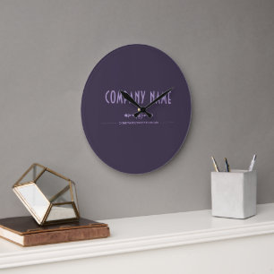 Horloge grande avec nom d'entreprise décoratif