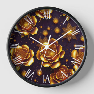 Horloge Grande Collection Gold Rose moderne de luxe