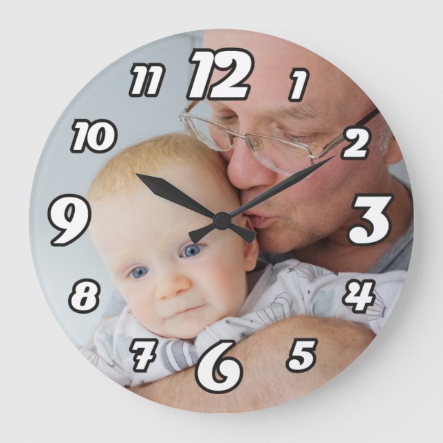 Horloge grande photo personnalisée (Recto)