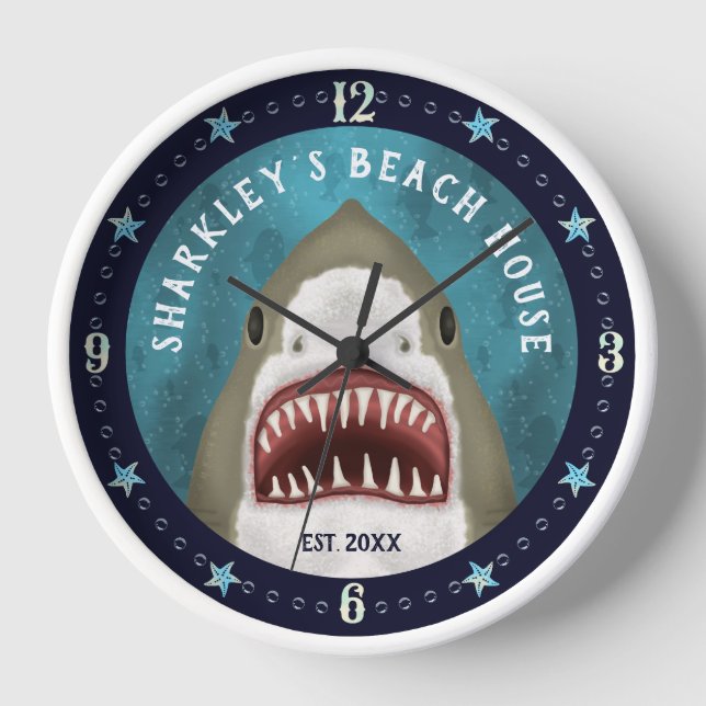Horloge Great White Shark Nautical Custom (Recto)