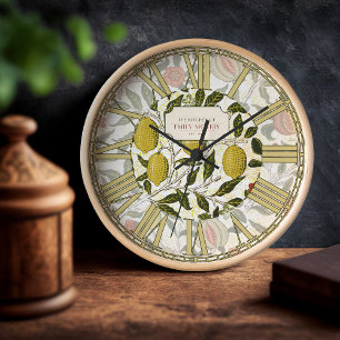Horloge Grenades Citrons Motif Vintage de William Morris