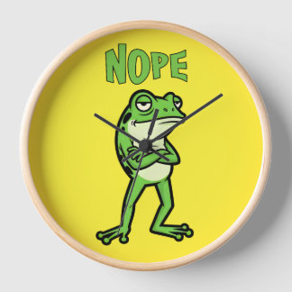 Horloge Grenouille mignonne et insolente, non, grenouilles