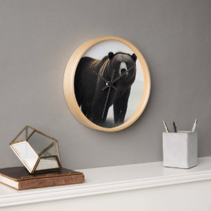 HORLOGE GRIZLY BEAR WOOD WALL CLOS