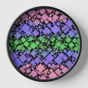 Horloge Groovy Boho Rétro Mod Géométrique Fierté Trigender