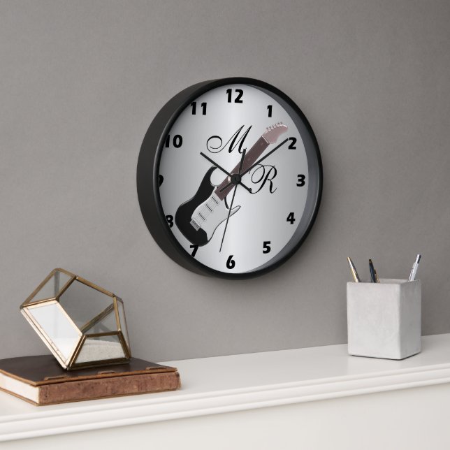 Horloge Guitare électrique monogramme (Bureau)