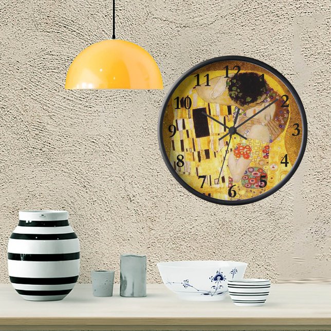 Horloge Gustav Klimt La Peinture Classique Du Kiss (Créateur téléchargé)