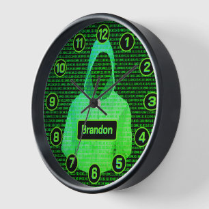 Horloge Hacker Cyber Punk : Ados / Programmeurs Assistant 
