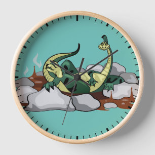 Horloge Hadrosaurus Se Détendre Dans Un Jacuzzi.