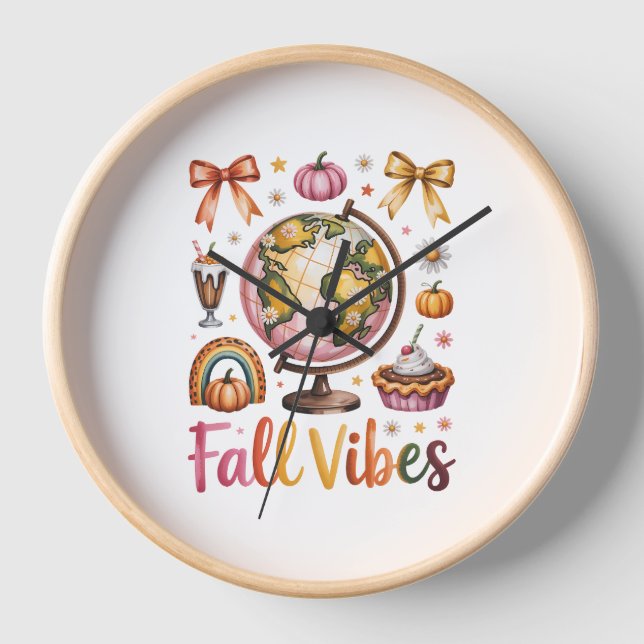 Horloge Halloween Camping Citrouille Voyage (Recto)