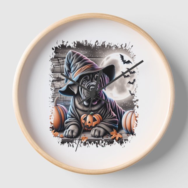 Horloge Halloween Canne Corso Dog (Recto)