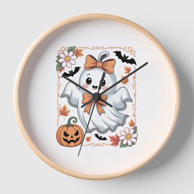 Horloge Halloween éffrayant Lace Ghost (Recto)