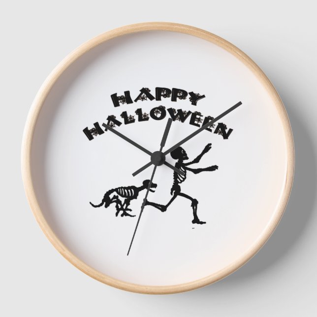 Horloge Halloween garçon et chien (Recto)