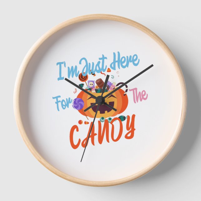 Horloge Halloween Je suis juste ici pour les Boos (Recto)