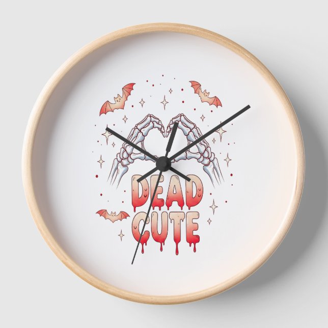 Horloge halloween Squelette Mains Coeur, chauves-souris et (Recto)