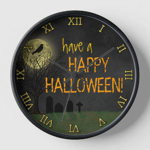 Horloge Halloween - texte de coutume de corneille et de