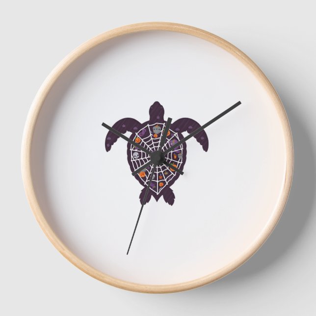 Horloge Halloween Tortue de mer Citrouille de l'araignée G (Recto)