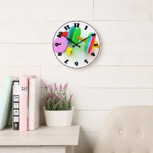 Horloge Haltères Colorés