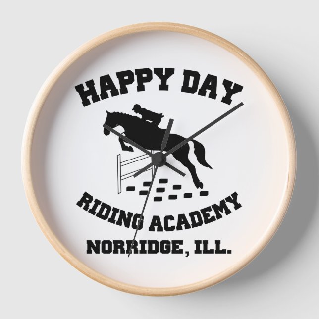 Horloge Happy Day Stables, Académie d'équitation, Norridge (Recto)