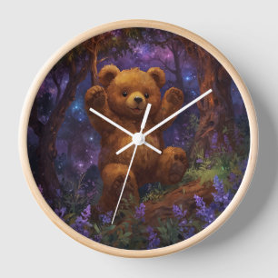 Horloge Happy Forest Teddy Bear Art
