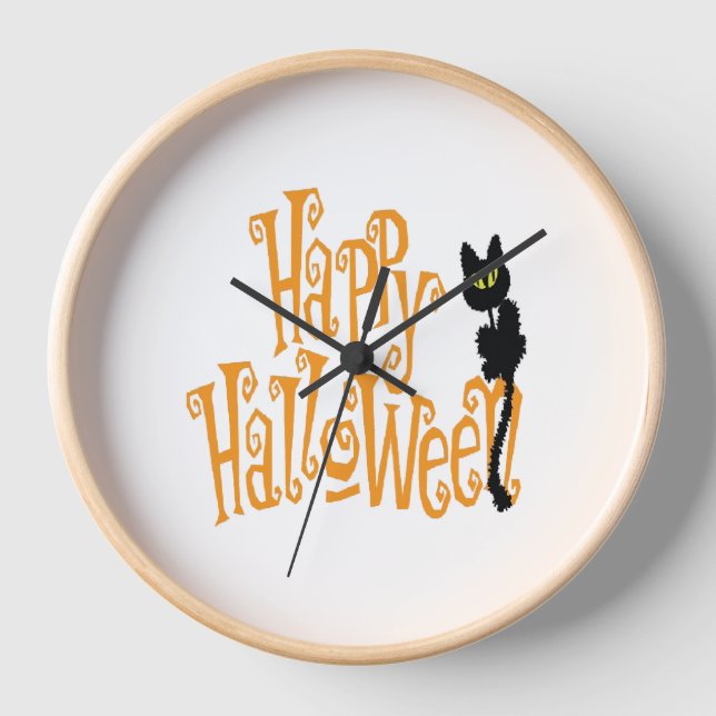 HORLOGE HAPPY HALLOWEEN CAT (Recto)