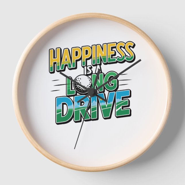 Horloge Happy is a Long Drive, Golf (Recto)