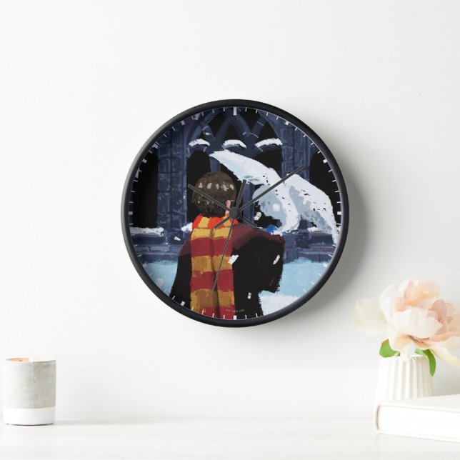 Horloge HARRY POTTER™ & Hedwig dans la neige (Maison)