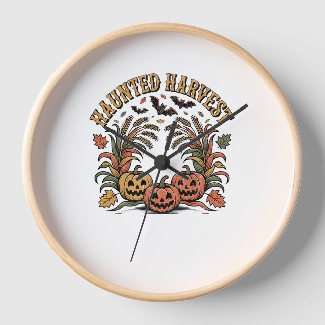 Horloge Hauné Harvest Retro Halloween Citrouille (Recto)